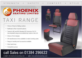 Phoenix Seating Half Page Taxi Advert