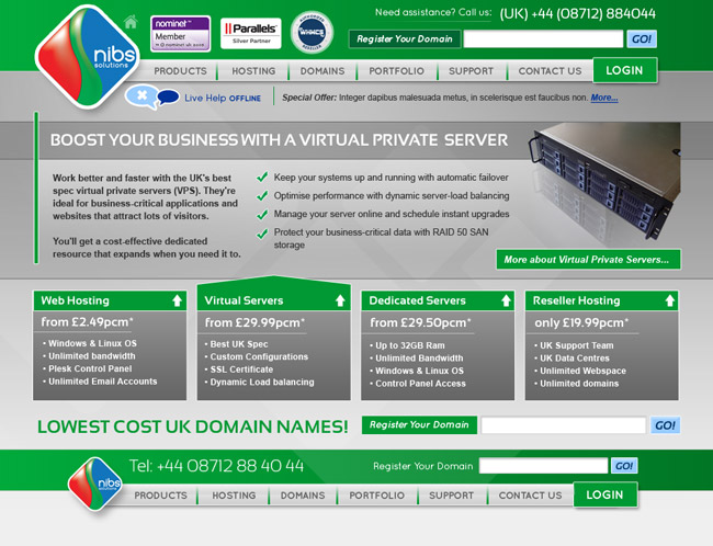 Visual Design for Nibs Solutions website. Website Design